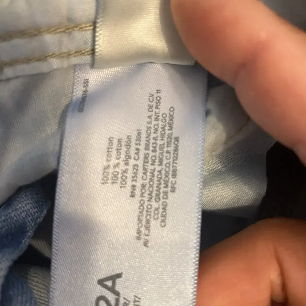 Oshkosh BGosh Girls overalls all over heart print denim blue white vestbak 2T